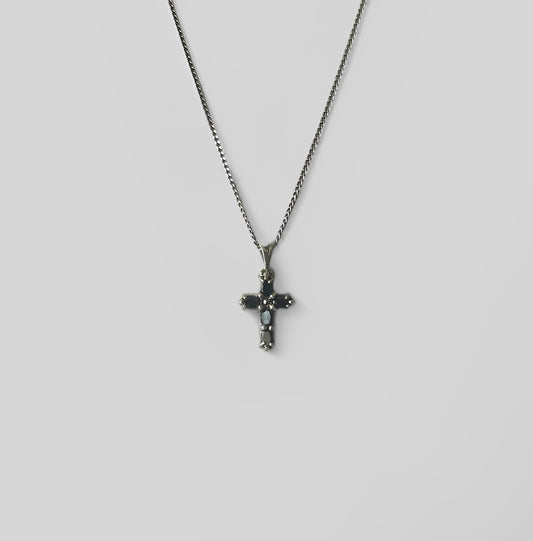 Silver Pendant Black Cross