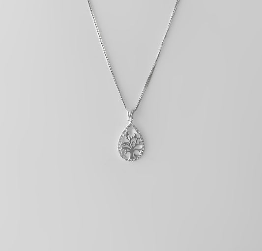 Silver Pendant Tree of Life Drop