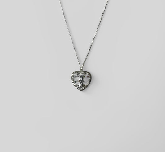 Silver Necklace Infinity Heart