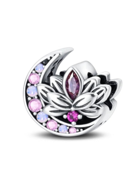 Purple Moon Lotus Charm