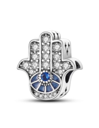 Blue Fatima Hand UFO Charm