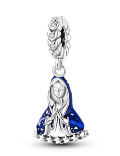 Blue Guadalupe Angel Charm