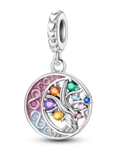 Multicolor Moon & Tree of Life Charm