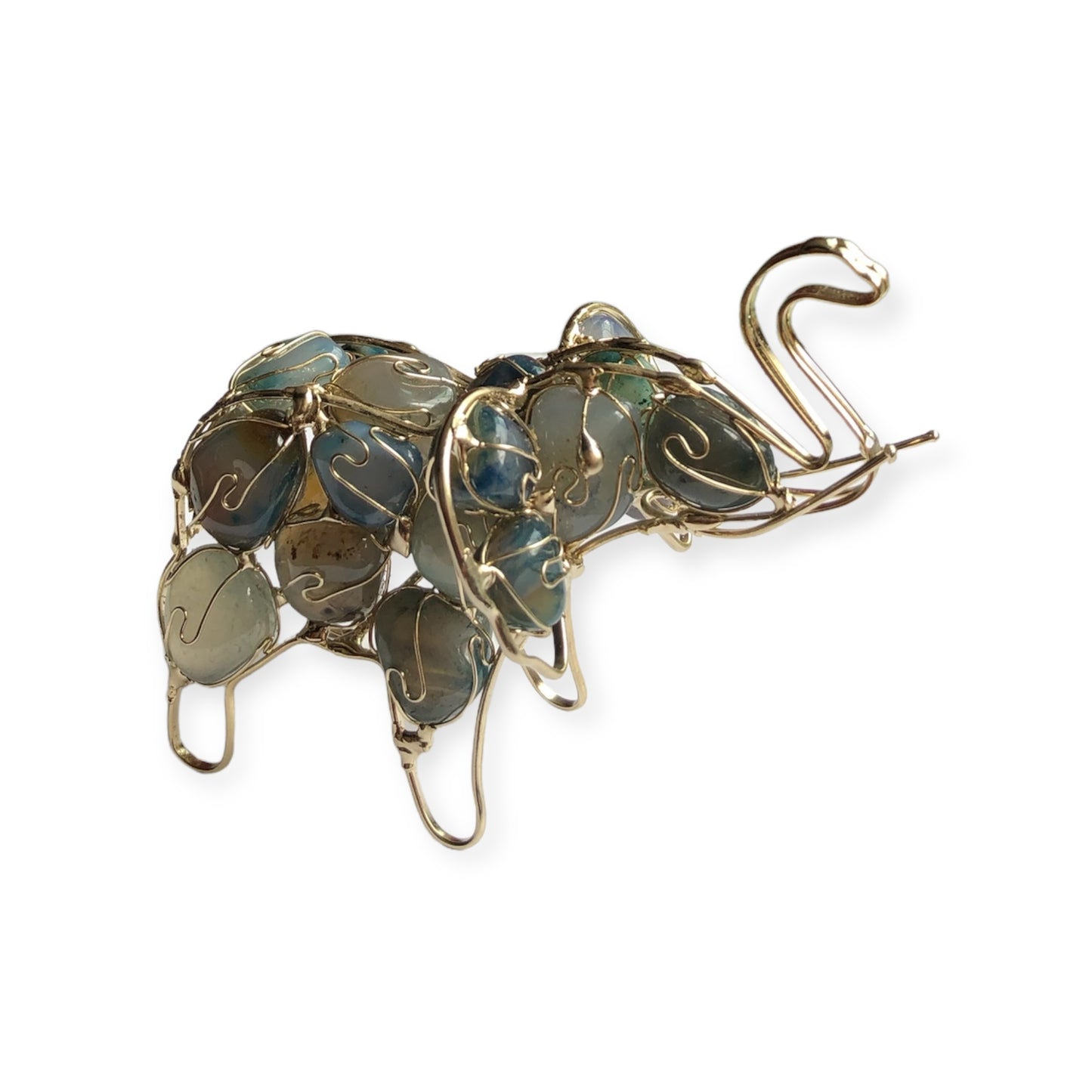 Blue Agate Elephant Big