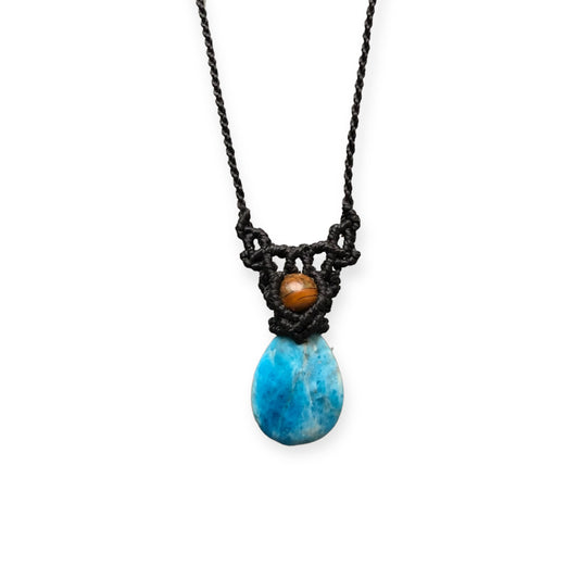 Apatite & Tiger Eye Macrame Necklace