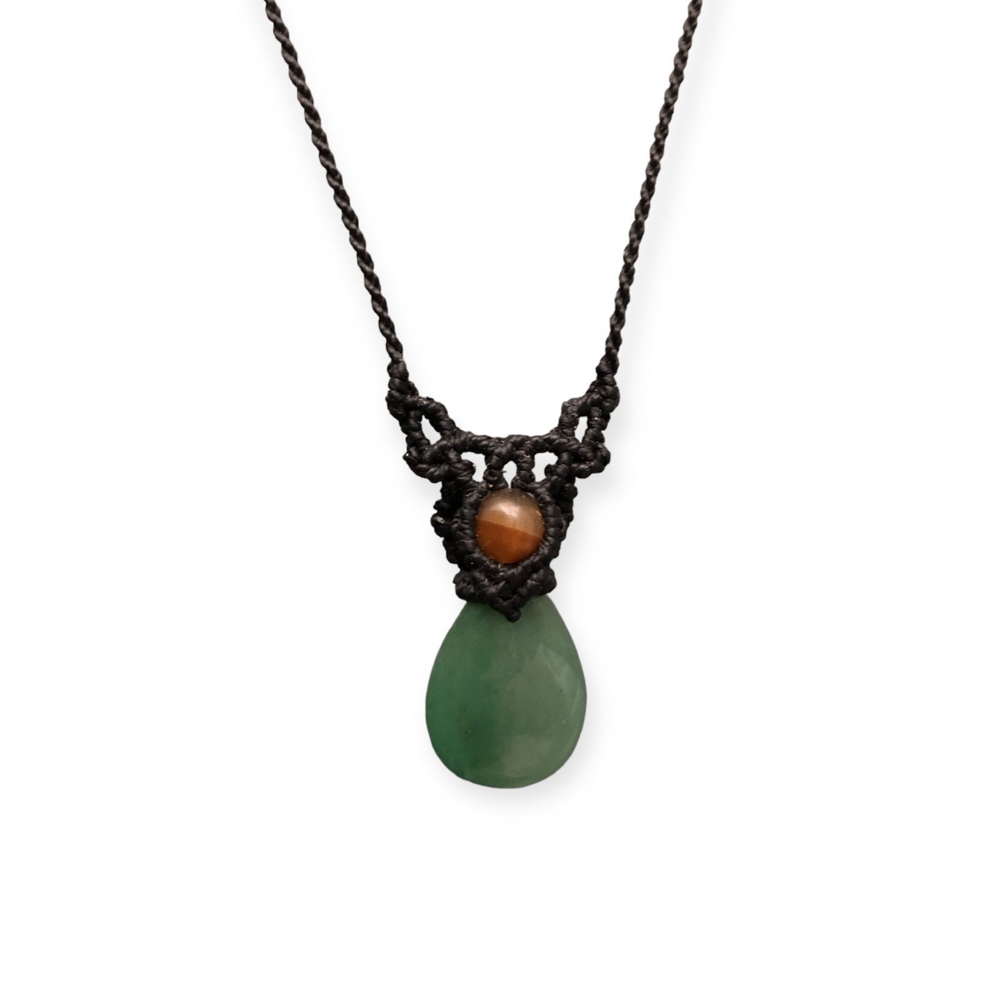 Aventurine & Tiger Eye Macrame Necklace