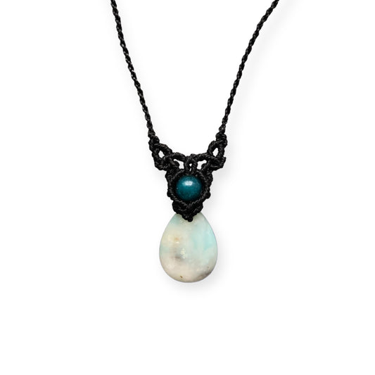 Amazonite & Apatite Macrame Necklace